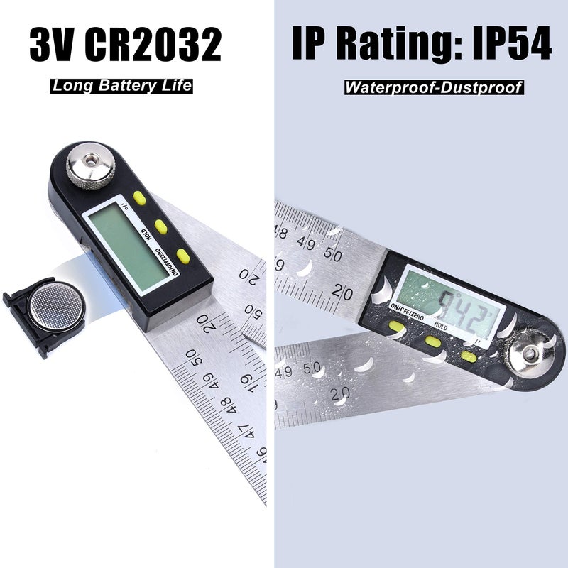 Yangoutool Digital Angle Ruler 20inches/500mm Stainless Steel Digital Angle Finder and Protractor Large Gauge Precision Measuring Tool for Woodworking Metalworking and Construction - Image 3